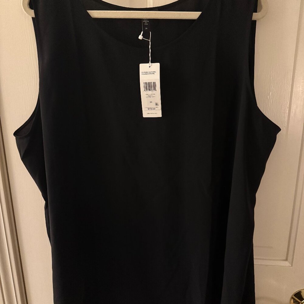 Eileen Fisher, Black Sleeveless Tunic, 2X